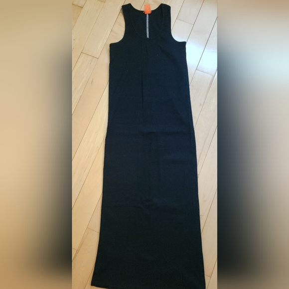 JOE FRESH straight and stretchy rib knit blk midi sleevless dress in size M - Picture 1 of 6